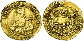 NEDERLAND, HOLLAND, Graafschap, Karel V (1506-1555), AV Karolus goudgulden, z.j. (1535-1544), Dordrecht. Met latijnse letters en KAROLVS op vz. Interp...