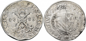 NEDERLAND, HOLLAND, Graafschap, Philips II (1555-1581), AR Bourgondische rijksdaalder, 1567, Dordrecht. Vz/ Bourgondisch kruis. Kz/ Gekroond wapenschi...