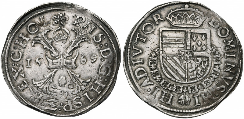 NEDERLAND, HOLLAND, Graafschap, Philips II (1555-1581), AR Bourgondische rijksda...