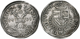 NEDERLAND, HOLLAND, Graafschap, Philips II (1555-1581), AR Bourgondische rijksdaalder, 1569, Dordrecht. Vz/ Bourgondisch kruis. Kz/ Gekroond wapenschi...
