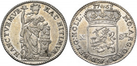NEDERLAND, HOLLAND, Provincie, AR 10 stuiver (Nederlandse halve gulden), 1761. Vz/ Staande maagd met speer en vrijheidshoed. Kz/ Gekroond Generaliteit...