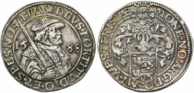 NEDERLAND, WEST-FRIESLAND, AR Westfriese rijksdaalder, 1588. Vz/ Bb. r. met klapmuts en geschouderd zwaard, tussen jaartal. Kz/ Provinciewapen onder t...