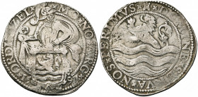 NEDERLAND, ZEELAND, Provincie, provinciale leeuwendaalder, 1597. Vz/ Ridder rechtsom kijkend met voor zich het provinciewapen. Kz/ Zeeuwse leeuw l. Ve...