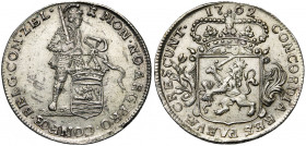 NEDERLAND, ZEELAND, Provincie, AR kwart zilveren dukaat, 1762. Vz/ Staande ridder n.r. met zwaard en provinciewapen. Kz/ Gekroond en versierd Generali...