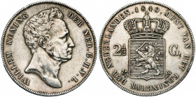 NEDERLAND, Koninkrijk, Willem I (1815-1840), AR 2 1/2 gulden, 1840. Sch. 257; Dav. 234. Krasjes.
Zeer Fraai