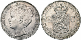 NEDERLAND, Koninkrijk, Wilhelmina (1890-1948), AR 2 1/2 gulden, 1898. Sch. 782; Dav. 237.
bijna Zeer Fraai