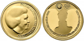NEDERLAND, Koninkrijk, Beatrix (1980-2014), AV 10 euro, 2002. Huwelijk van Willem Alexander en Maxima. In doosje.
Gepolijste Stempel