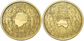 NEDERLAND, Koninkrijk, Beatrix (1980-2014), AV 10 euro, 2006. 400 jaar Nederland-Australië. In doosje.
Gepolijste Stempel