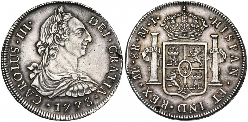 PEROU, Charles III (1758-1788), AR 8 reales, 1773MI, Lima. Cal. 1036. 26,72g Lég...