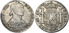PEROU, Ferdinand VII (1808-1821), AR 8 reales, 1811JP, Lima. Cal. 1242.
presque Très Beau
