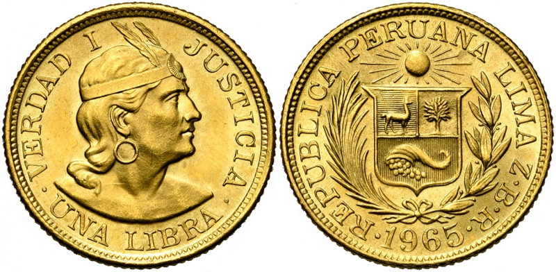 PEROU, République (1821-), AV 1 libra, 1965. Fr. 73.
Superbe