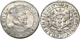 POLOGNE, Sigismond III Wasa (1587-1632), AR Ort, 1618, Danzig. D/ B. couronné à d. R/ Ecu de la ville tenu par deux lions. Kopicki 7494. 6,56g Nettoyé...