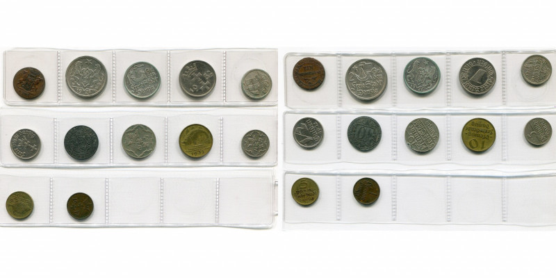POLOGNE, DANZIG, Ville libre (1920-1939), lot de 12 p.: Groschen, 1809; 2 Gulden...