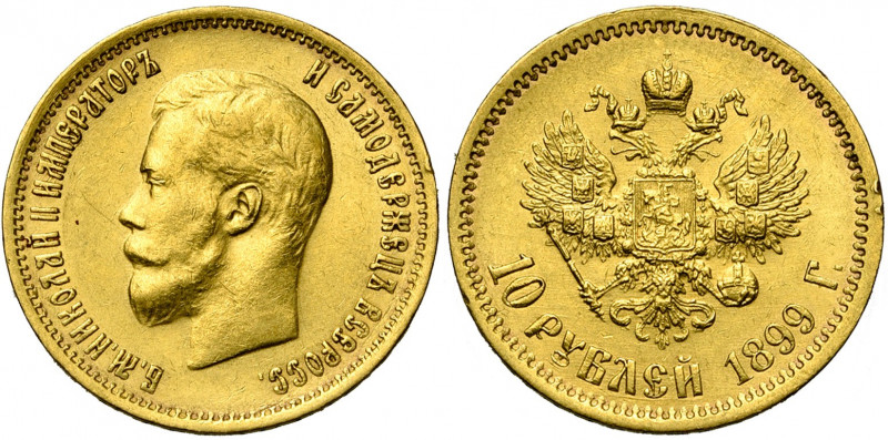 RUSSIE, Nicolas II (1894-1917), AV 10 roubles, 1899Φ3. Bitkin 6; Uzd. 333.
Très...