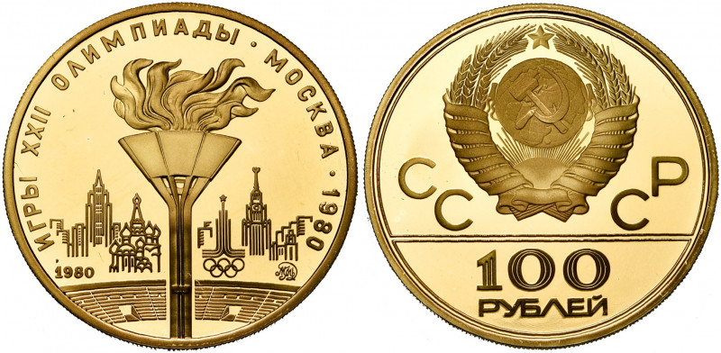 RUSSIE, U.R.S.S. (1917-1991), AV 100 roubles, 1980. Jeux Olympiques de Moscou. T...