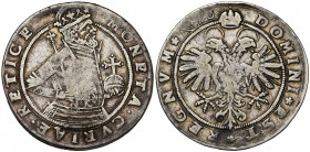 SUISSE, CHUR, Ville, AR Taler, s.d. (17e s.). D/ B. cour. et cuir. de saint Lucius à d., ten. un sceptre et un gl. cr. R/ Aigle impériale couronnée. D...