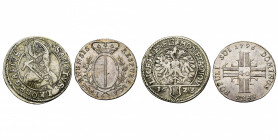 SUISSE, LUCERNE, Ville, lot de 2 p.: Dicken (teston), 1623; 10 Batzen (40 Kreuzer), 1796. D.T. 1171a, 550.
Très Beau