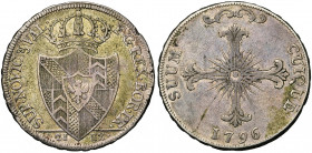 SUISSE, NEUCHATEL (NEUENBURG), Frédéric Guillaume III de Prusse (1797-1806), AR 21 Batzen (demi-Taler), 1796. D/ Ecu couronné. R/ Croix ornée. D.T. 99...