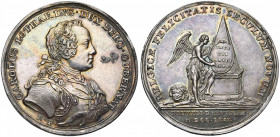 PAYS-BAS MERIDIONAUX, AR médaille, 1769, J. Roettiers et J.-B. Harrewyn. Jubilé de Charles de Lorraine pour ses 25 ans de gouvernement. D/ B. cuir. du...