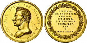 BELGIQUE, Royaume des Pays-Bas, AV médaille, 1829, Michaut. Médaille d''honneur attribuée à Jean-Baptiste van Mons, professeur de chimie. D/ B. de Gui...
