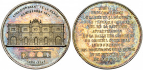 BELGIQUE, AR médaille, 1871, Würden. Assainissement de la Senne à Bruxelles. D/ La façade d''un palais. R/ Les décisions du conseil communal en onze l...