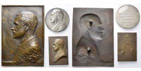 BELGIQUE, lot de 3 médailles de Devreese: 1902, Alphonse de Witte (plaque uniface, 141 x 98 mm, très rare); 1904, Edouard Van den Broeck, numismate br...