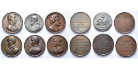 BELGIQUE, lot de 6 médailles: s.d., Jouvenel, Jacques van Artevelde (AE, 46 mm); s.d., Simon, Henri de Brederode, Guillaume de Croy, Marnix de Sainte-...