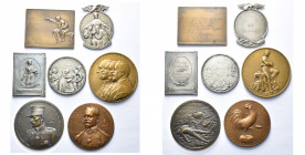 BELGIQUE, lot de 7 médailles de Devreese relatives à la guerre 1914-1918: 1914, Adolphe Max, Général Leman - Fort de Loncin; s.d. (1915), Commission f...