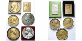 BELGIQUE, lot de 11 médailles, histoire et numismatique: Belgique, 1904, Edouard Van den Broeck; 1919, Baudouin de Jonghe; 1921, Amédée de Roissart; 1...
