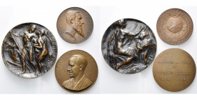 CONGO BELGE, lot de 3 médailles: 1894, Exposiiton universelle d''Anvers (AE, 61 mm); s.d. (1920), Huygelen, Souvenirs des campagnes africaines de 1914...