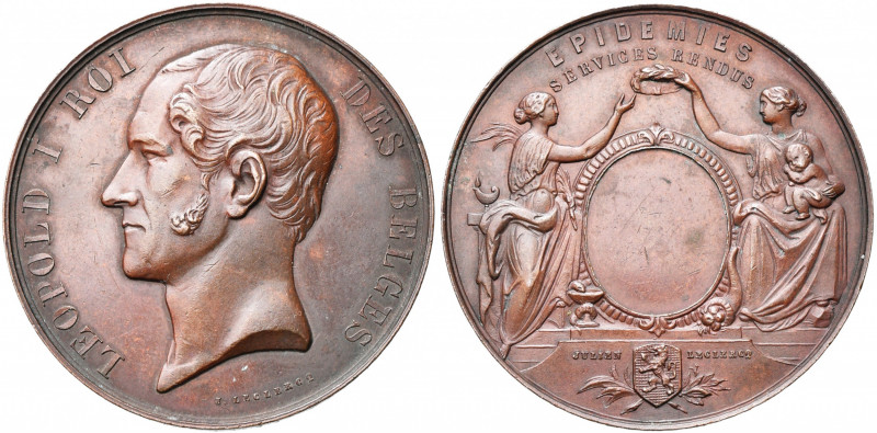 BELGIQUE, AE médaille, s.d. (1848), Leclercq. Services rendus pendant les épidém...