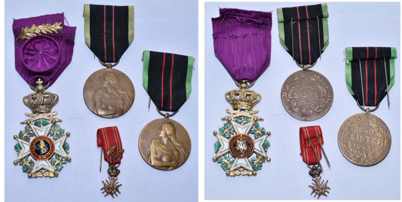 BELGIQUE, lot de 4 décorations relatives à la guerre 1940-1945: officier de l’Or...