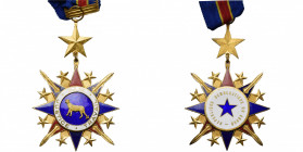 CONGO, République démocratique (1964-1971), Ordre national du Léopard, étoile de commandeur en métal doré (69 mm, petites taches), modèle pour civils ...