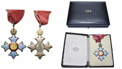 GRANDE-BRETAGNE, Ordre de l''Empire britannique, croix de commandeur (CBE), modèle avec profils du roi George V et de la reine Mary au centre, d’appli...