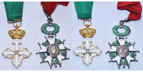 lot de 2 décorations: France, Ordre de la Légion d''Honneur, étoile de commandeur, modèle Troisième République; Italie, Ordre des Saints-Maurice et La...