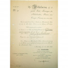 PAYS-BAS, Ordre d’Orange-Nassau, brevet d’officier avec glaives attribué au capitaine de la Gendarmerie belge J.N.J.G. Mathieu le 20 mai 1939. Deux tr...