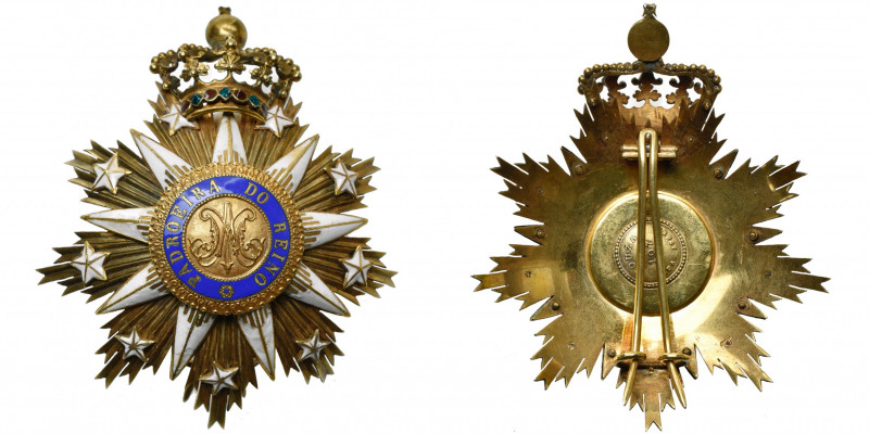 PORTUGAL, Ordre de Villa Vicosa, plaque de grand-croix ou de grand officier en v...