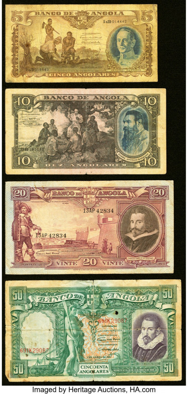 Angola Group Lot of 4 Examples Good-Fine. Edge splits, rust stains and holes pre...