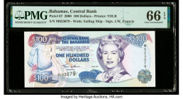 Bahamas Central Bank 100 Dollars 2000 Pick 67 PMG Gem Uncirculated 66 EPQ. 

HID09801242017

© 2020 Heritage Auctions | All Rights Reserved