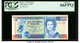 Belize Central Bank 100 Dollars 1.5.1994 Pick 57c PCGS Gem New 66PPQ. 

HID09801242017

© 2020 Heritage Auctions | All Rights Reserved