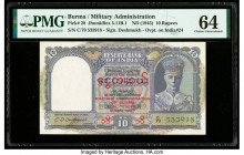 Burma Military Administration 10 Rupees ND (1945) Pick 28 Jhun5.11B.1 PMG Choice Uncirculated 64. Staple holes at issue. 

HID09801242017

© 2020 Heri...