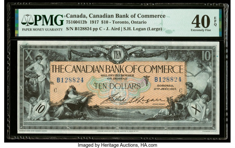 Canada Toronto, ON- Canadian Bank of Commerce $10 2.1.1917 Ch.# 75-16-04-12b PMG...