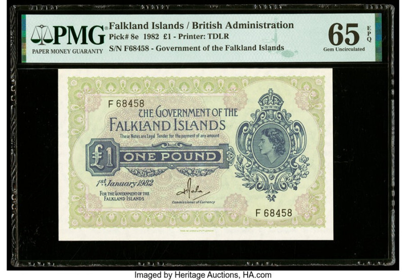 Falkland Islands Government of the Falkland Islands 1 Pound 1.1.1982 Pick 8e PMG...