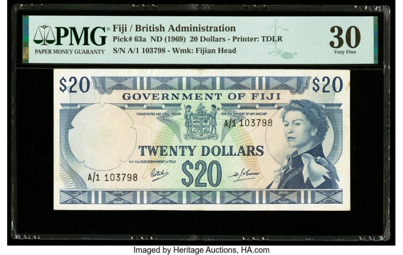 Fiji Government of Fiji 20 Dollars ND (1969) Pick 63a PMG Very Fine 30. 

HID098...