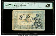 Germany Imperial Treasury Note 5 Mark 10.1.1882 Pick 4 PMG Very Fine 20. 

HID09801242017

© 2020 Heritage Auctions | All Rights Reserved