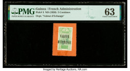 Guinea Emergency Postage Stamp 5 Centimes ND (1920) Pick 3 PMG Choice Uncirculated 63. Foreign substance is noted on this example.

HID09801242017

© ...