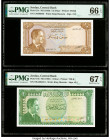Jordan Central Bank of Jordan 1/2; 1 Dinar ND (1959) Pick 13c; 14b Two Examples PMG Gem Uncirculated 66 EPQ; Superb Gem Unc 67 EPQ. 

HID09801242017

...