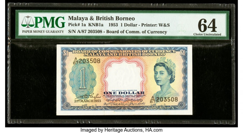 Malaya and British Borneo Board of Commissioners of Currency 1 Dollar 21.3.1953 ...