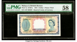 Malaya and British Borneo Board of Commissioners of Currency 1 Dollar 21.3.1953 Pick 1a B101 KNB1a PMG Choice About Unc 58. 

HID09801242017

© 2020 H...