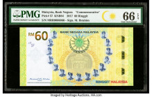 Malaysia Bank Negara 60 Ringgit 2017 Pick 57 Commemorative PMG Gem Uncirculated 66 EPQ. 

HID09801242017

© 2020 Heritage Auctions | All Rights Reserv...
